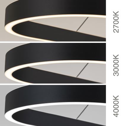 LED-lühter kaablil CARRARA LED/80W/230V 2700/3000/4000K must