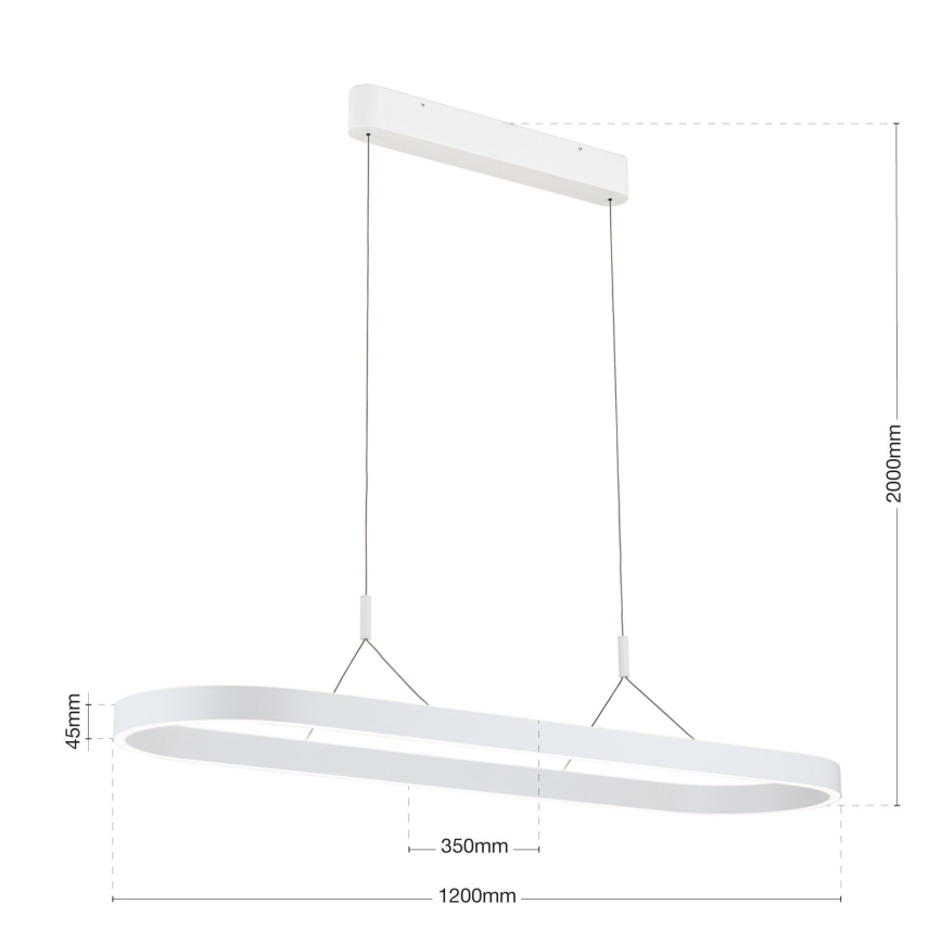 LED-rippvalgusti kaabliga CARRARA LED/80W/230V 2700/3000/4000K valge