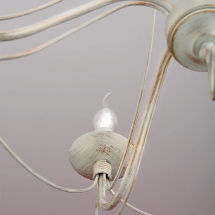Lühter VELA 5xE14/40W/230V d. 60 cm valge/kuldne/paatina