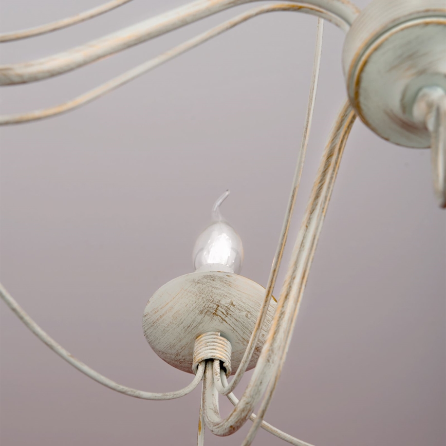 Lühter VELA 5xE14/40W/230V d. 60 cm valge/kuldne/paatina
