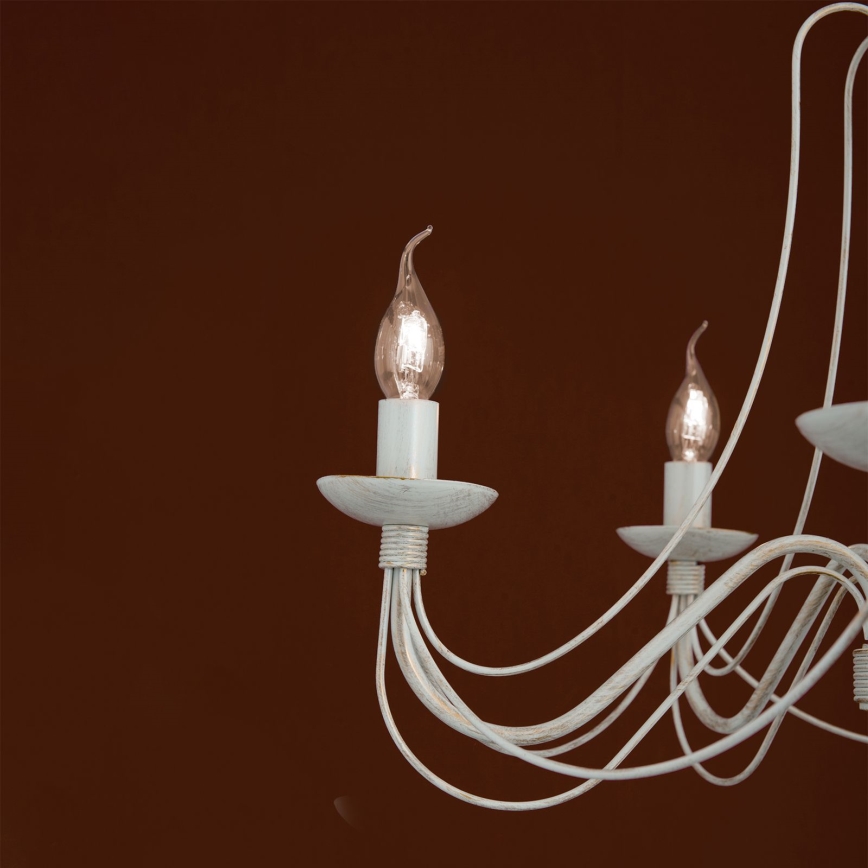 Lühter VELA 5xE14/40W/230V d. 60 cm valge/kuldne/paatina