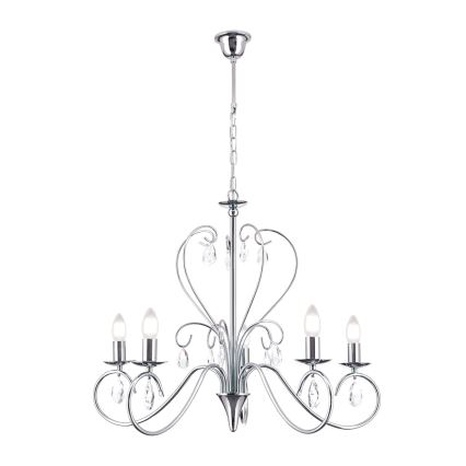 Kristall-lühter ALESSIA 5xE14/40W/230V läikiv kroom