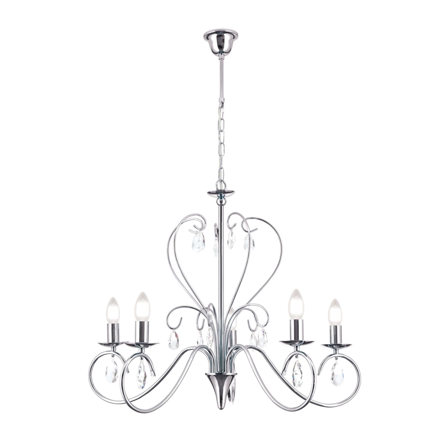 Kristall-lühter ALESSIA 5xE14/40W/230V läikiv kroom