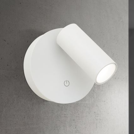 LED hämardatav laetav puutetundlik seinapunktvalgusti LUXY LED/1W/5V 2200 mAh 2700/3000/4000K valge