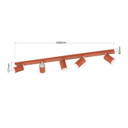 Orion - PENN punktvalgusti 5xGU10/13W/230V, telliskivavärvi
