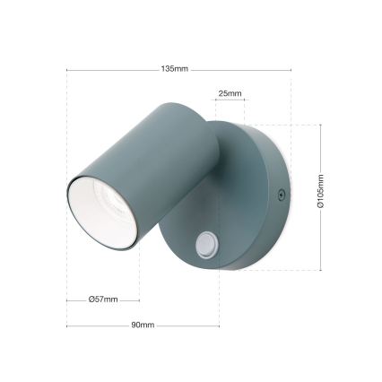 Orion - Seinale paigaldatav suunavalgusti PENN 1xGU10/13W/230V hall