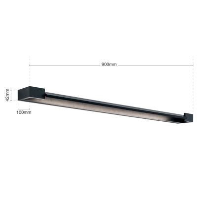 LED Peeglivalgustus vannituppa MARILYN LED/24W/230V 90 cm IP44 must