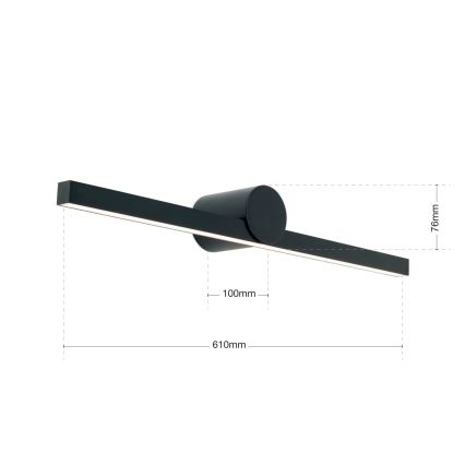 LED Peeglivalgustus vannituppa BEAUTY LED/12W/230V 61 cm IP54 must