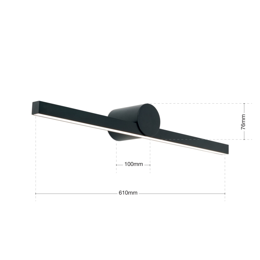 LED Peeglivalgustus vannituppa BEAUTY LED/12W/230V 61 cm IP54 must