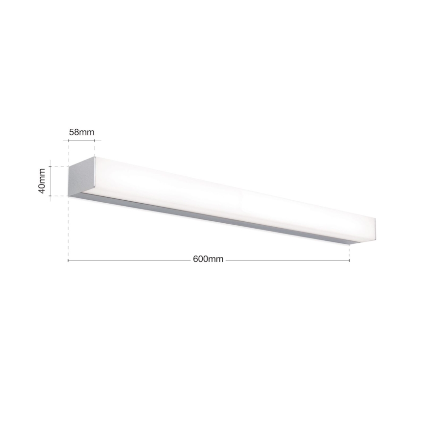 LED Peeglivalgustus vannituppa HORIZON LED/12W/230V 3000/4000K 60 cm IP44 hõbedane