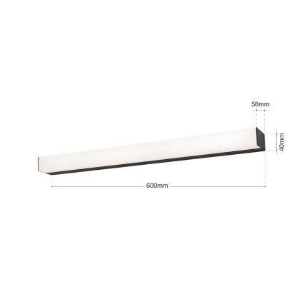 LED Peeglivalgustus vannituppa HORIZON LED/12W/230V 3000/4000K 60 cm IP44 must