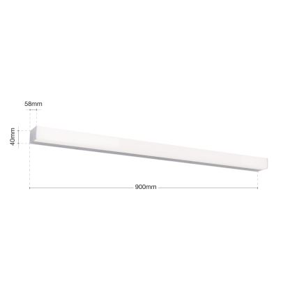 LED Peeglivalgustus vannituppa HORIZON LED/18W/230V 3000/4000K 90 cm IP44 hõbedane