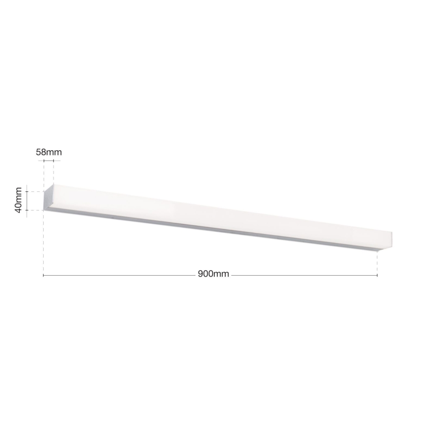 LED Peeglivalgustus vannituppa HORIZON LED/18W/230V 3000/4000K 90 cm IP44 hõbedane