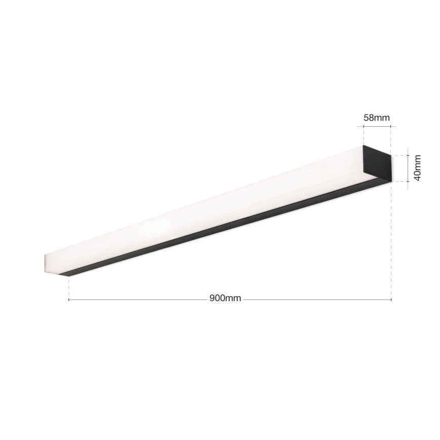 LED Peeglivalgustus vannituppa HORIZON LED/18W/230V 3000/4000K 90 cm IP44 must