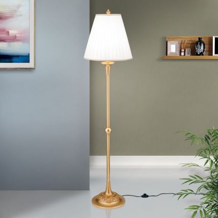 Põrandalamp FONSA 1xE27/60W/230V valge/kuldne