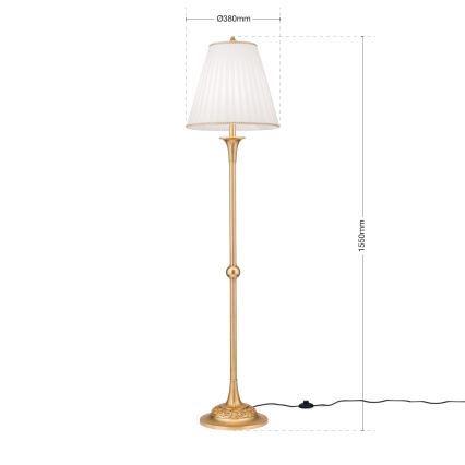 Põrandalamp FONSA 1xE27/60W/230V valge/kuldne