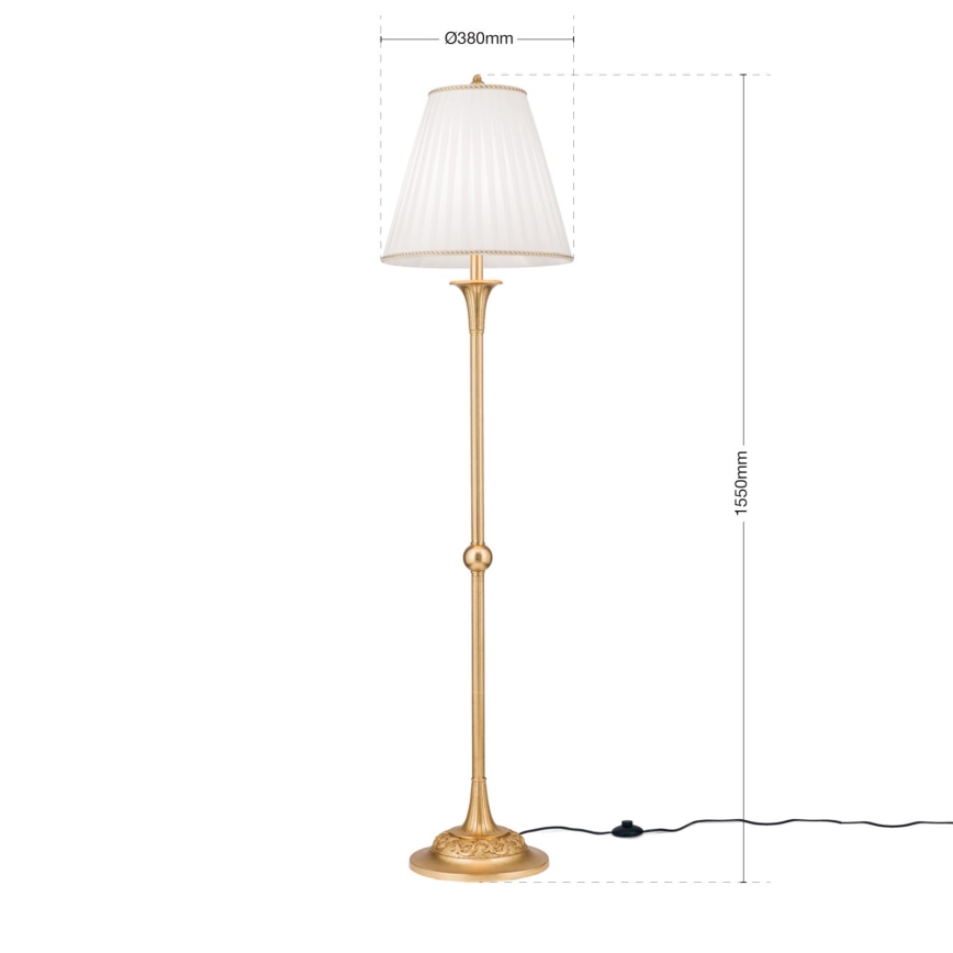 Põrandalamp FONSA 1xE27/60W/230V valge/kuldne