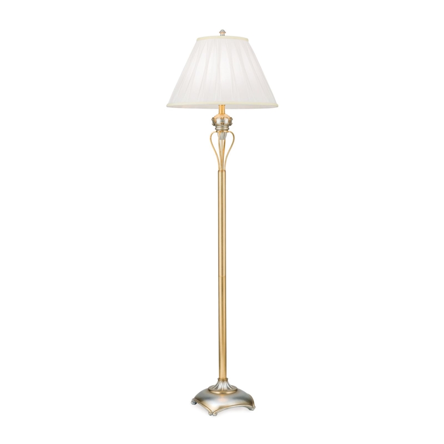 Põrandalamp TIZIA 1xE27/60W/230V valge/kuldne/paatina