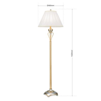 Põrandalamp TIZIA 1xE27/60W/230V valge/kuldne/paatina