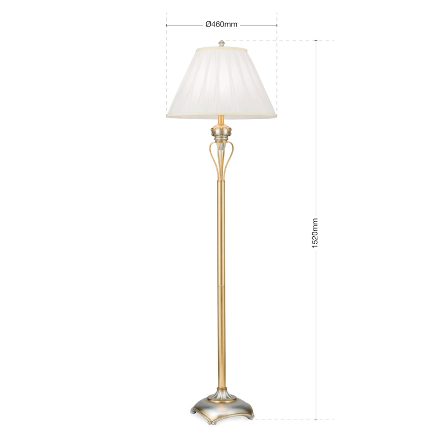 Põrandalamp TIZIA 1xE27/60W/230V valge/kuldne/paatina