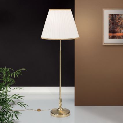 Põrandalamp TONIA 2xE27/60W/230V 154 cm valge/pronks