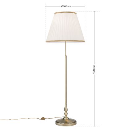Põrandalamp TONIA 2xE27/60W/230V 154 cm valge/pronks