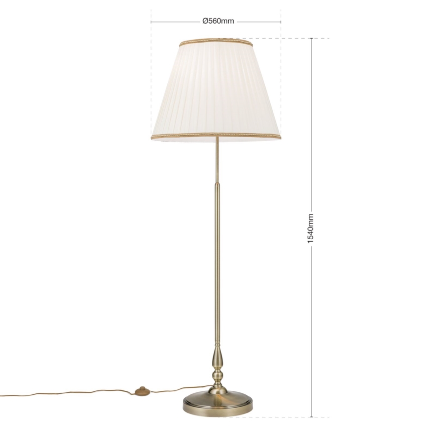 Põrandalamp TONIA 2xE27/60W/230V 154 cm valge/pronks