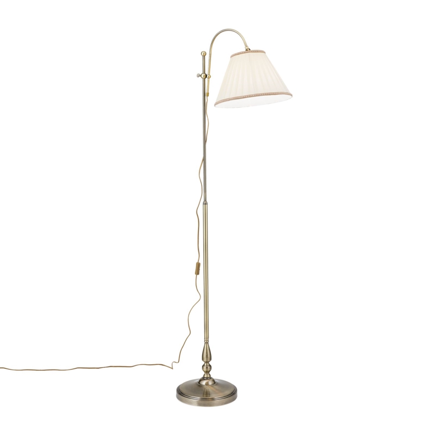 Põrandalamp TONIA 1xE27/60W/230V 183 cm valge/pronks
