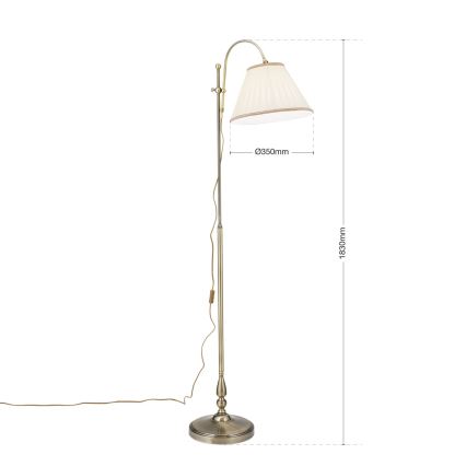 Põrandalamp TONIA 1xE27/60W/230V 183 cm valge/pronks