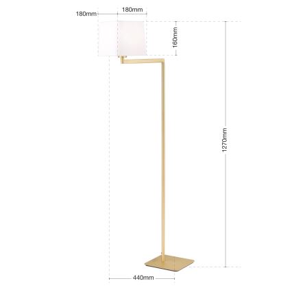 Põrandalamp CARLTON 1xE27/40W/230V valge/kuldne