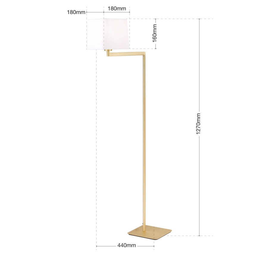 Põrandalamp CARLTON 1xE27/40W/230V valge/kuldne