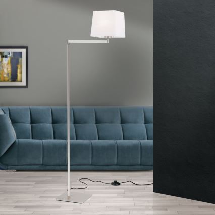 Põrandalamp CARLTON 1xE27/40W/230V valge/matt kroom