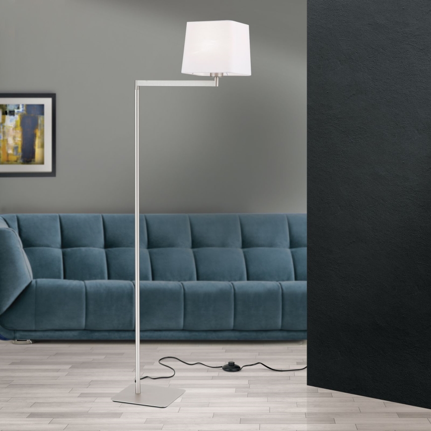 Põrandalamp CARLTON 1xE27/40W/230V valge/matt kroom