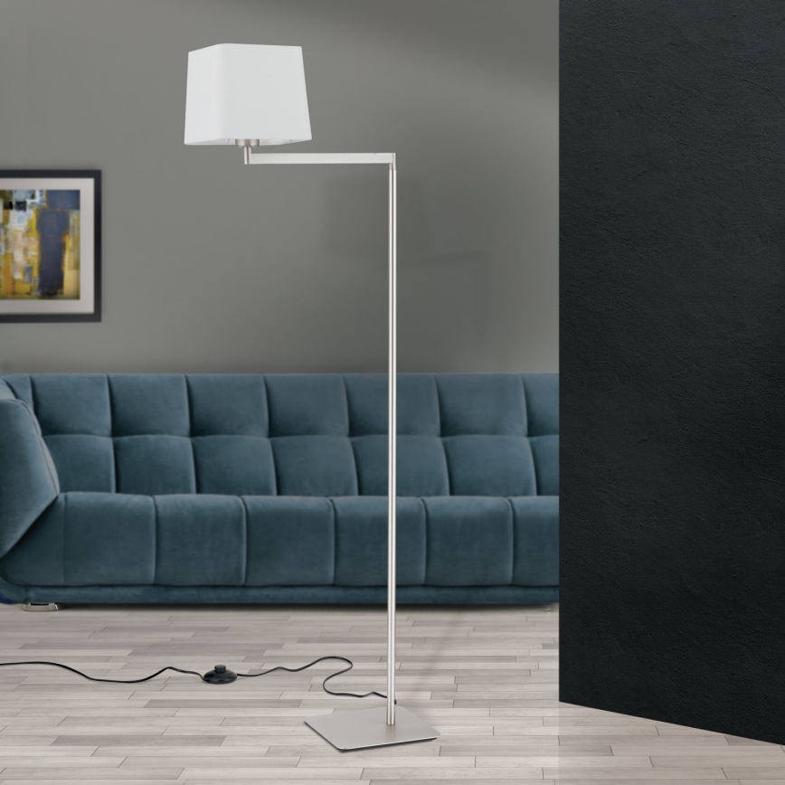 Põrandalamp CARLTON 1xE27/40W/230V valge/matt kroom