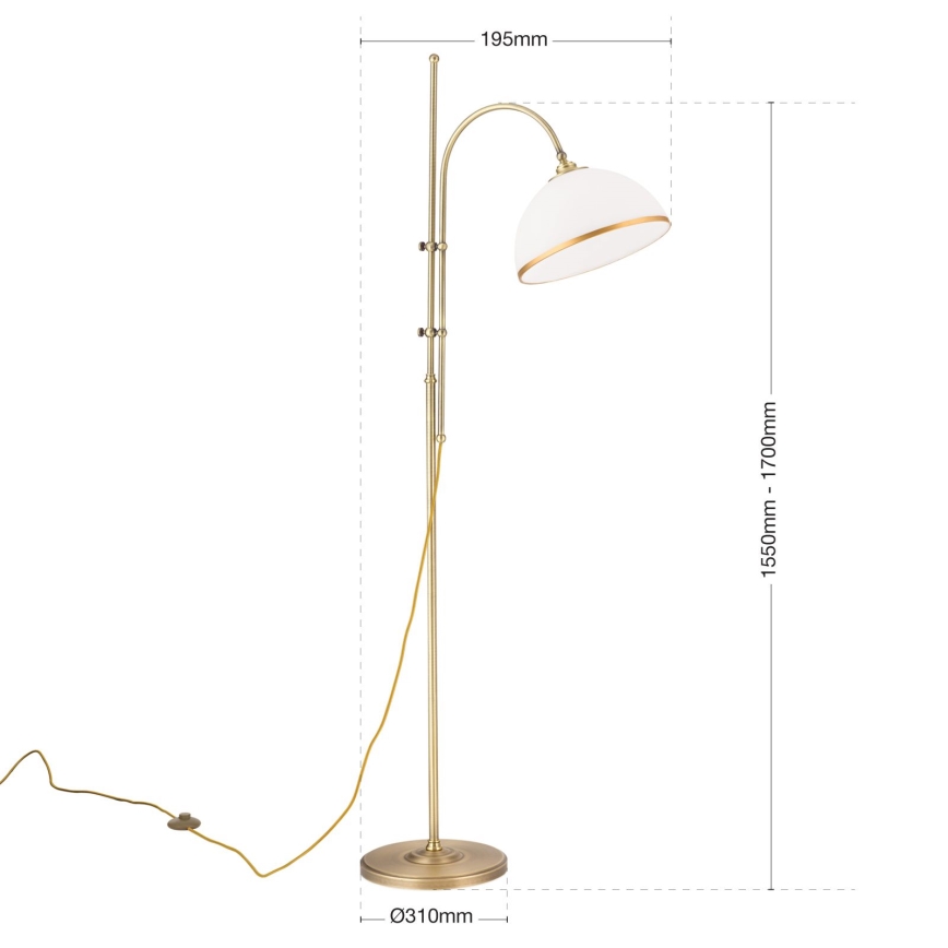 Põrandalamp OLD LAMP 1xE27/40W/230V valge/messing