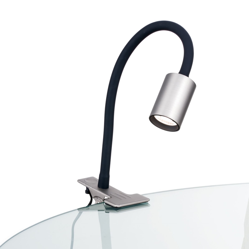 LED Paindlik laualamp klambriga KURT LED/5W/230V hõbedane