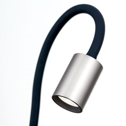 LED Paindlik laualamp klambriga KURT LED/5W/230V hõbedane
