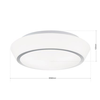 Vannitoa laelamp TENA, 3xE27/60W/230V, Ø 38 cm, IP44, valge