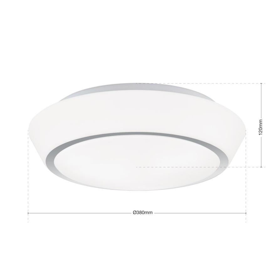 Vannitoa laelamp TENA, 3xE27/60W/230V, Ø 38 cm, IP44, valge