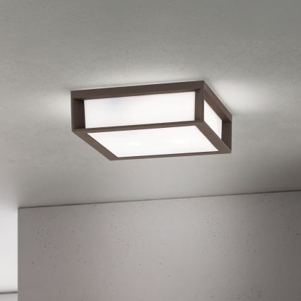 Välisvalgusti HENRY 2xE27/15W/230V 26x26 cm IP44 pruun