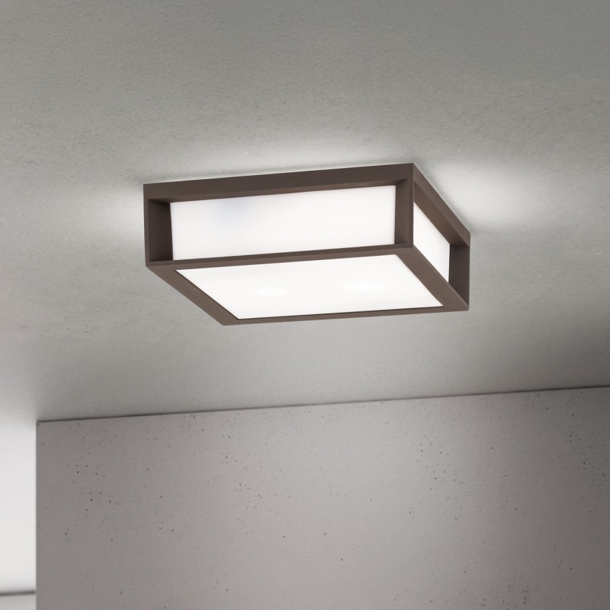 Välisvalgusti HENRY 2xE27/15W/230V 26x26 cm IP44 pruun