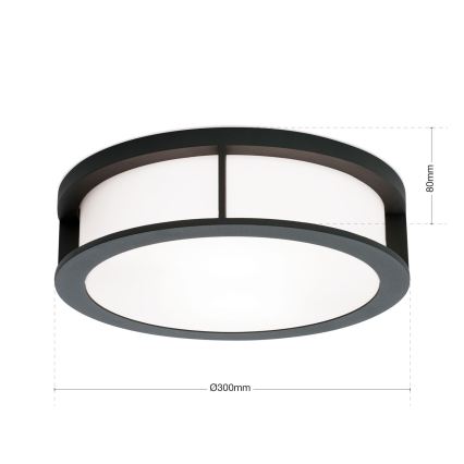 Välisvalgusti HENRY 2xE27/15W/230V, läbimõõt 30 cm, IP44, antratsiit