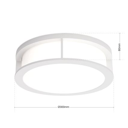 Välisvalgusti HENRY 2xE27/15W/230V, läbimõõt 30 cm, IP44, valge