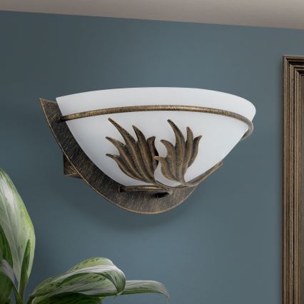 Seinavalgusti FLEUR 1xE14/60W/230V pronks