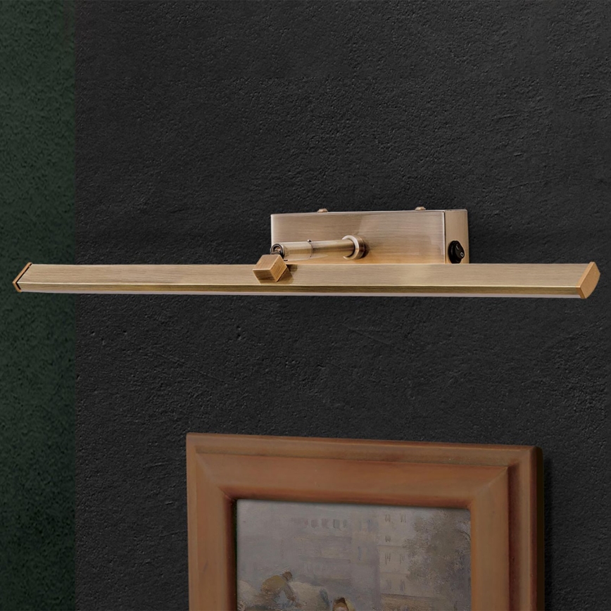 LED Pildivalgusti PUBLIO LED/10W/230V 50 cm kuldne/paatina
