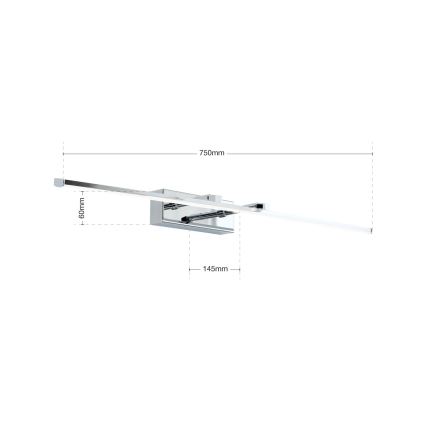 LED Pildivalgusti PUBLIO LED/15W/230V 75 cm läikiv kroom
