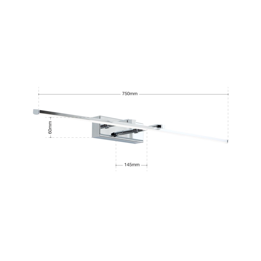 LED Pildivalgusti PUBLIO LED/15W/230V 75 cm läikiv kroom