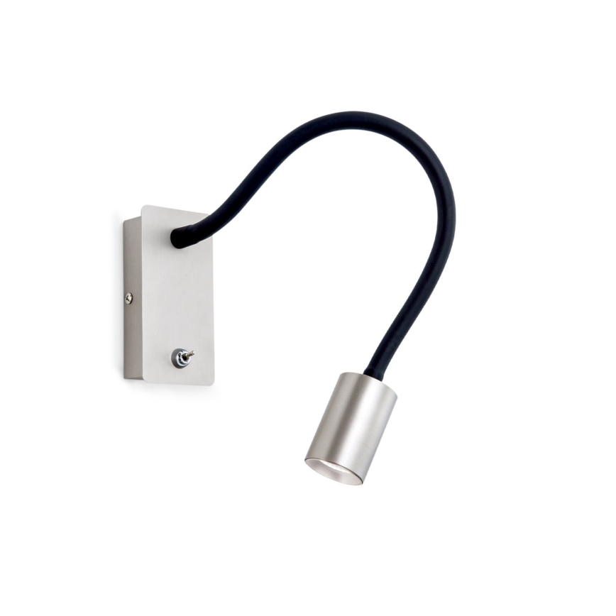 LED Paindlik väike seinalamp KURT LED/5W/230V hõbedane