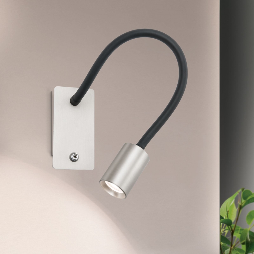 LED Paindlik väike seinalamp KURT LED/5W/230V hõbedane