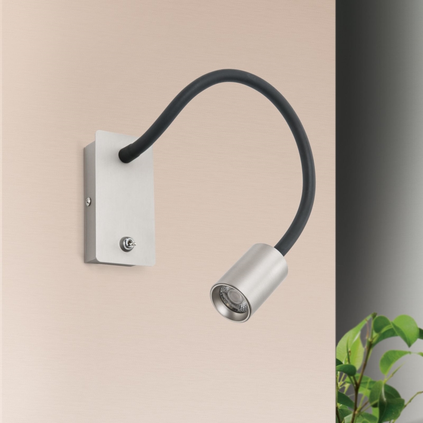 LED Paindlik väike seinalamp KURT LED/5W/230V hõbedane